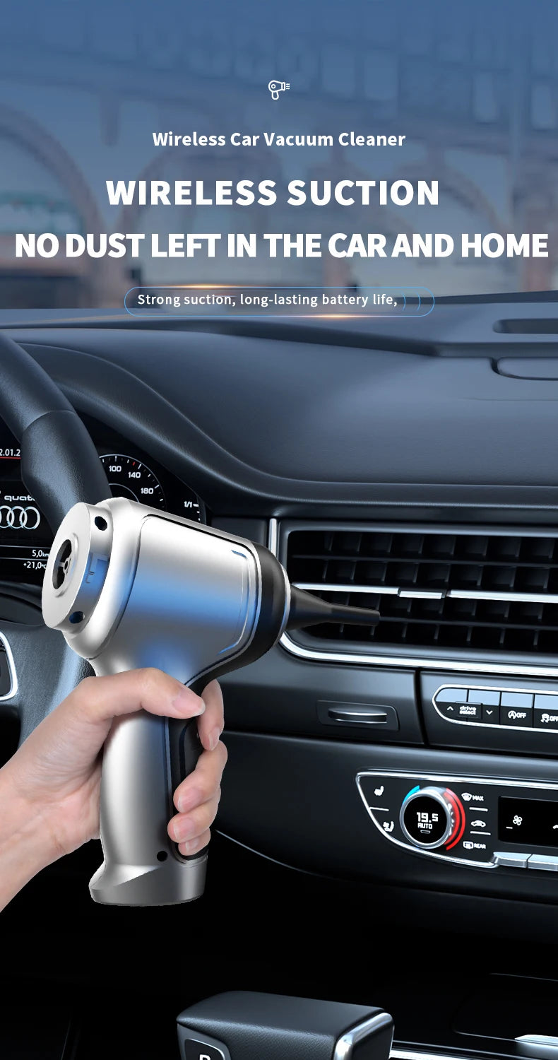 Car Vacuum Cleaner 95000PA Strong Suction Handheld Wireless Vacuum Cleaning Blower 2 in 1 Portable Vacuum Cleaner For Car Home
