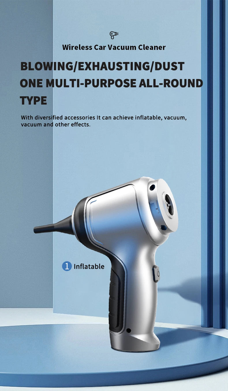 Car Vacuum Cleaner 95000PA Strong Suction Handheld Wireless Vacuum Cleaning Blower 2 in 1 Portable Vacuum Cleaner For Car Home