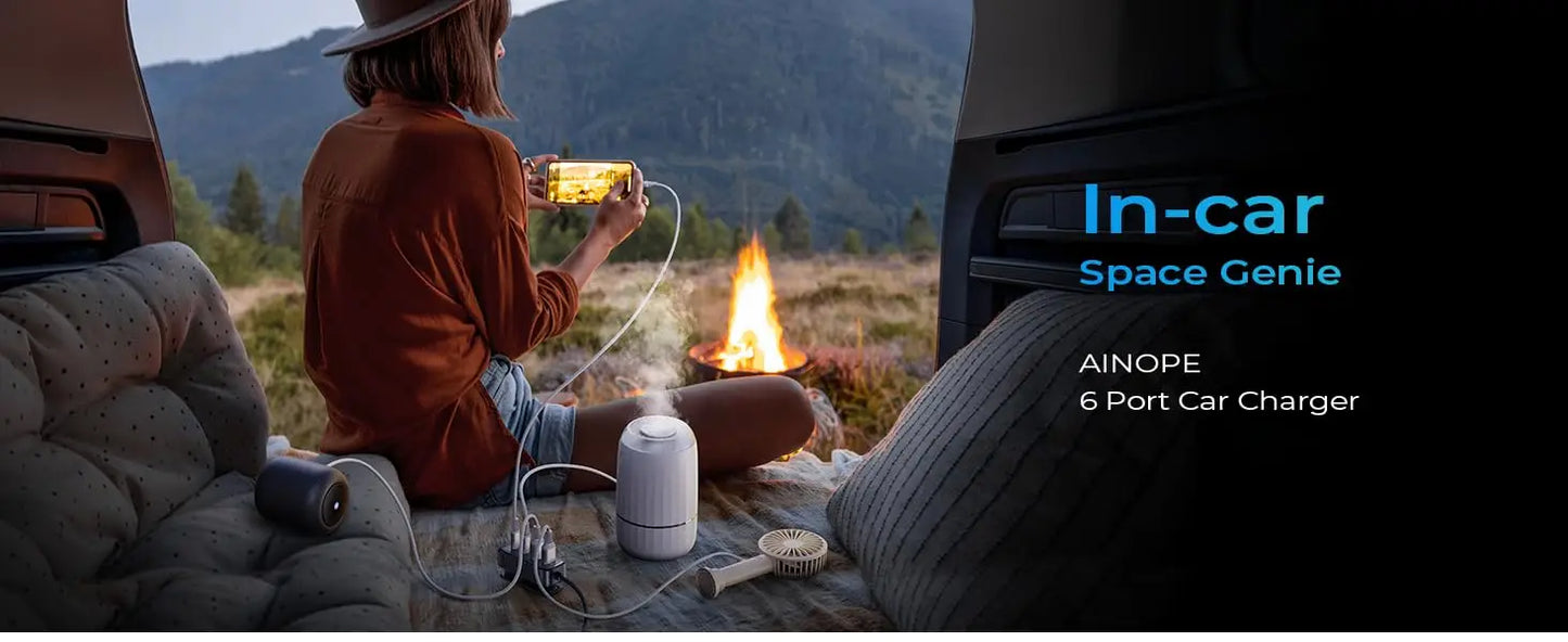 AINOPE Car USB Charger Multi Port 108W Fast USB C Car Charger PD 36W QC3.0 Cigarette Lighter Car Travel Essentials with5FT Cable