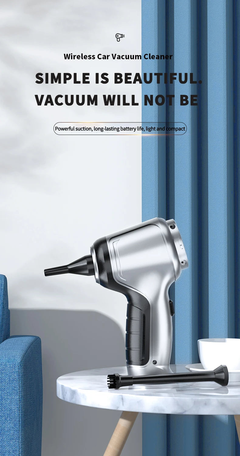 Car Vacuum Cleaner 95000PA Strong Suction Handheld Wireless Vacuum Cleaning Blower 2 in 1 Portable Vacuum Cleaner For Car Home