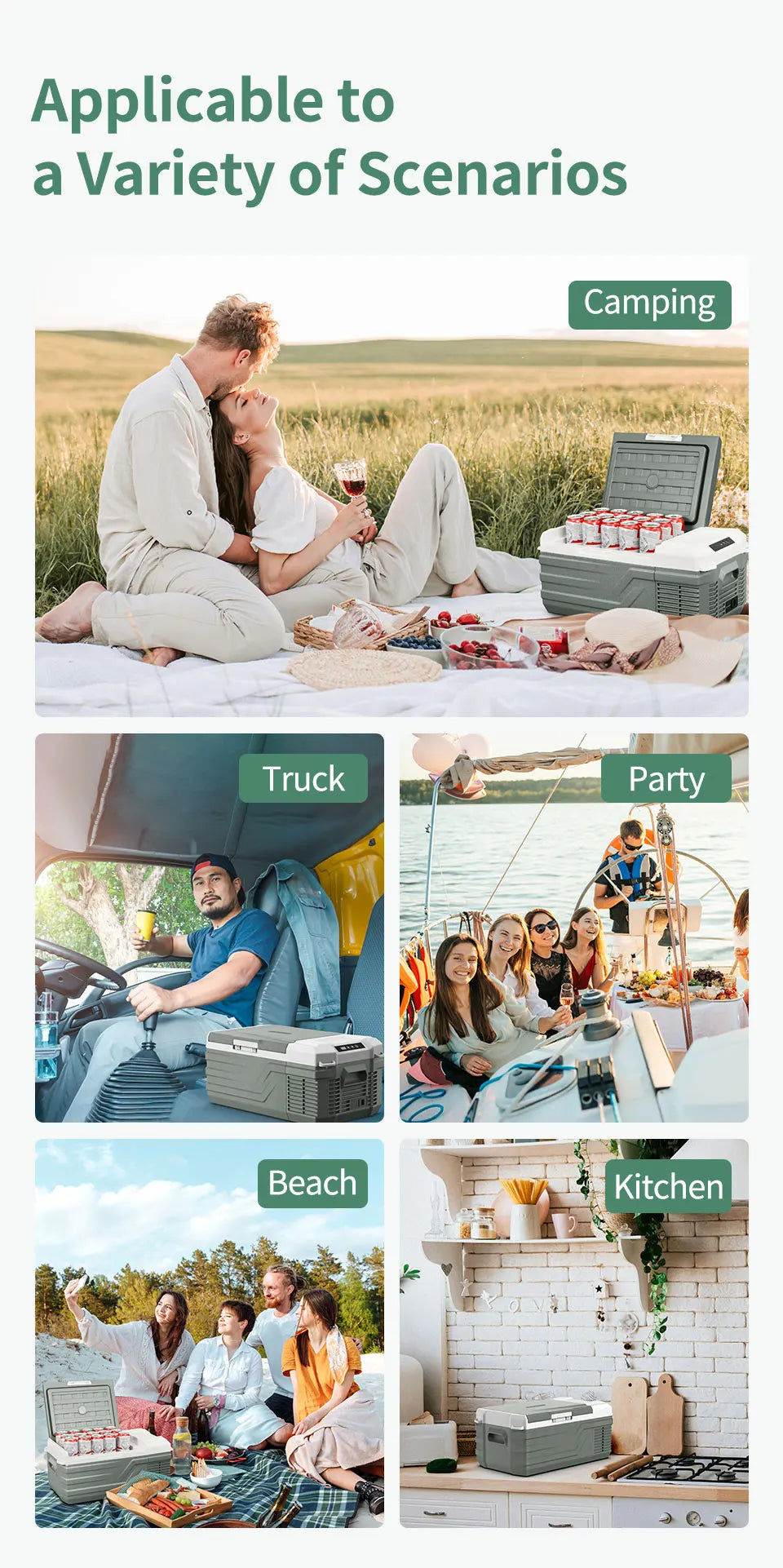 Alpicool NL15 15L Portable Car Refrigerator 12 Volt Mini Fridge Freezer 12/24V DC 100-240V AC Cooler Ice Box for Truck Camping