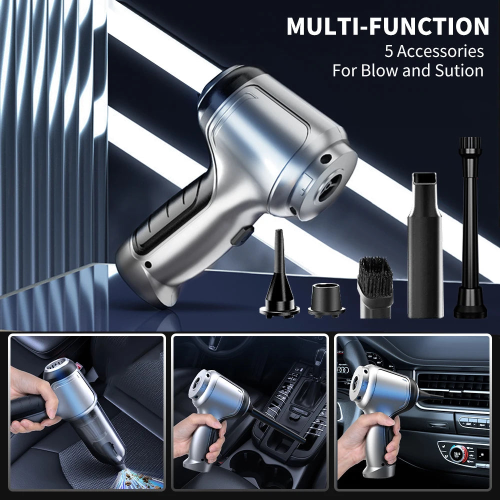 Car Vacuum Cleaner 95000PA Strong Suction Handheld Wireless Vacuum Cleaning Blower 2 in 1 Portable Vacuum Cleaner For Car Home
