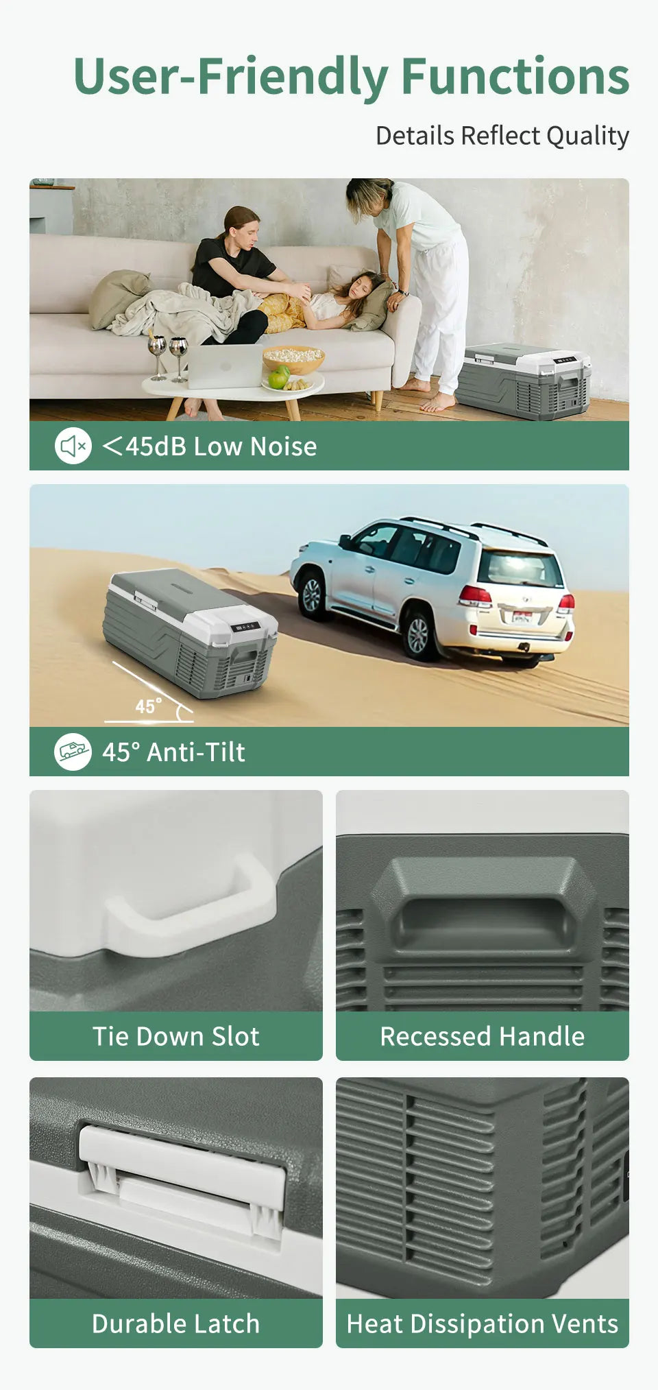 Alpicool NL15 15L Portable Car Refrigerator 12 Volt Mini Fridge Freezer 12/24V DC 100-240V AC Cooler Ice Box for Truck Camping