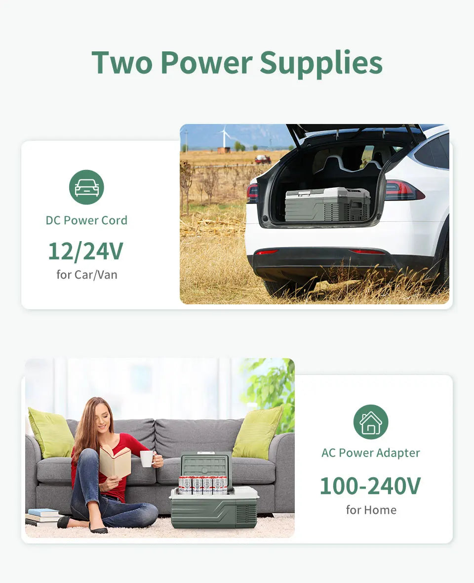 Alpicool NL15 15L Portable Car Refrigerator 12 Volt Mini Fridge Freezer 12/24V DC 100-240V AC Cooler Ice Box for Truck Camping