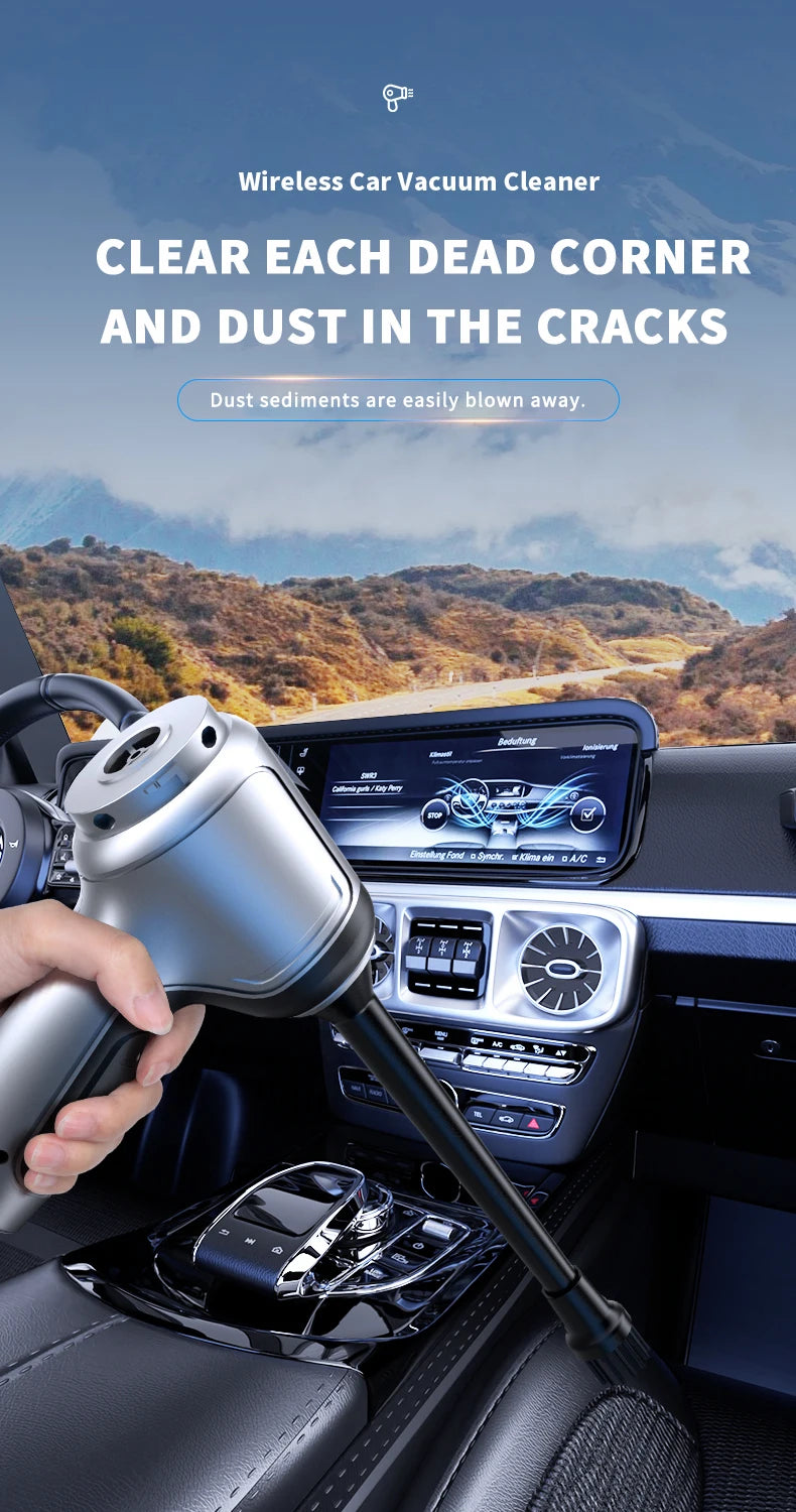 Car Vacuum Cleaner 95000PA Strong Suction Handheld Wireless Vacuum Cleaning Blower 2 in 1 Portable Vacuum Cleaner For Car Home