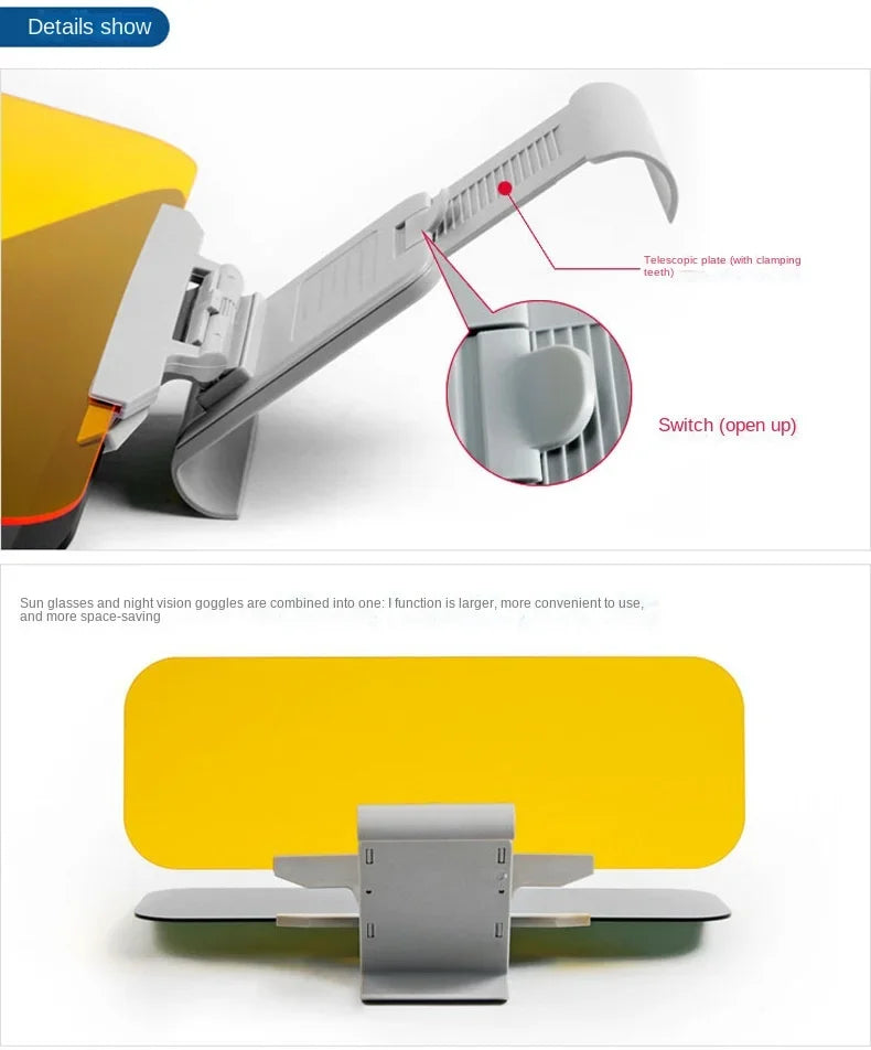 Car Sun Visor Extender Anti-glare Sun Blocker Car Window Sunshade Anti-UV Anti Sunlight Dazzling Day Night Vision Driving Goggle