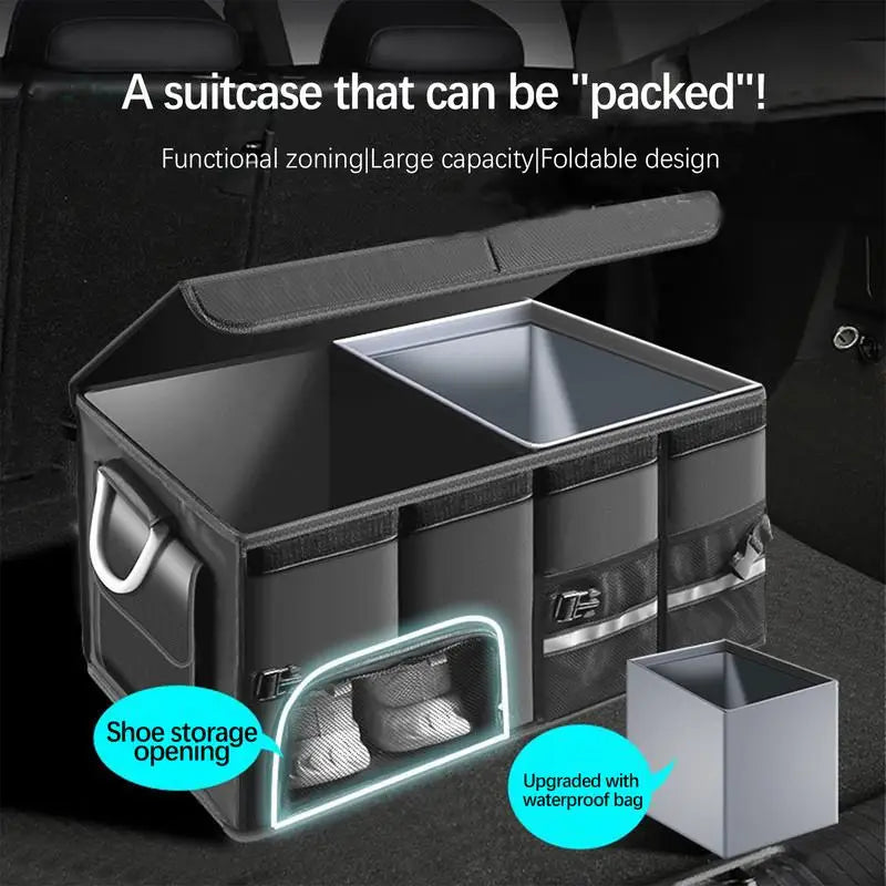 Faltbare Kofferraum-Aufbewahrungstasche Auto-Organizer** 36L/ 72L/ 110L**Kofferraum-Aufbewahrungsbox mit großer Kapazität zur Aufbewahrung und Ordnung im Auto-Innenraum